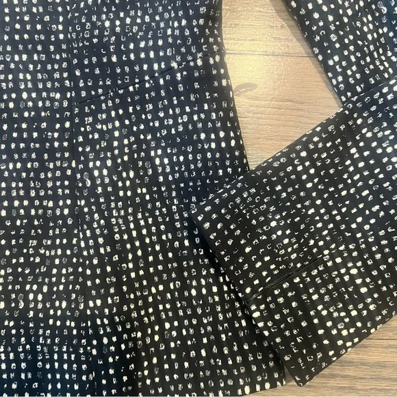 Lafayette 148 Blazer Polka Dot Black and White Leather Trim Size 4 Office Career - Picture 4 of 9